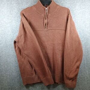 Dockers Sweater Men's L Rust 1/4 Quarter Zip Outdoors Classic‎